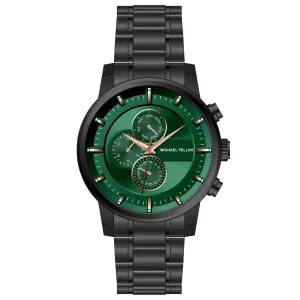 Michael Fellini Black Stainless Steel Blue Dial Chronograph Quartz Watch for Gents - MF-234305