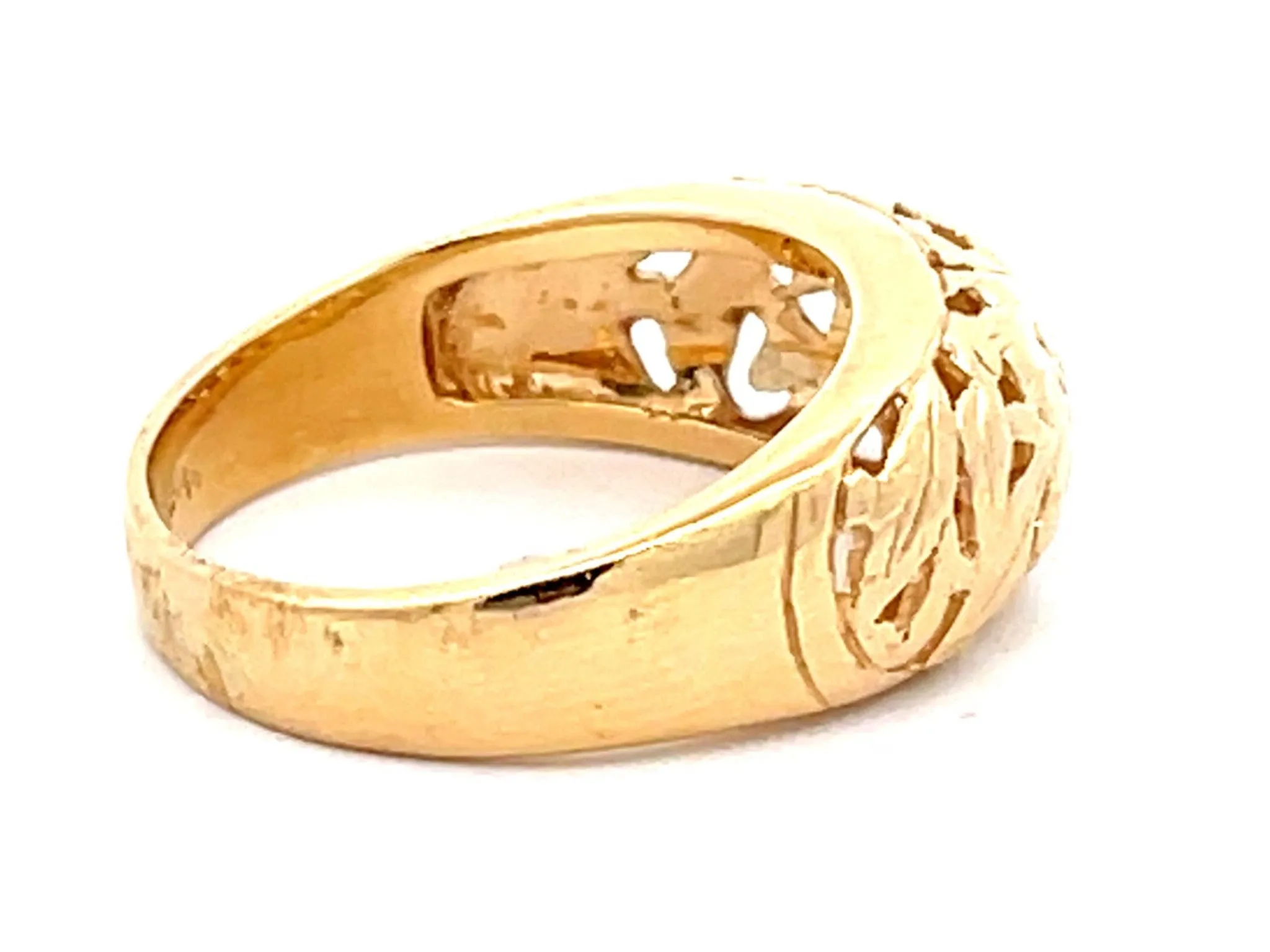 Mings Chrysanthemum Cutout Band Ring in 14k Yellow Gold