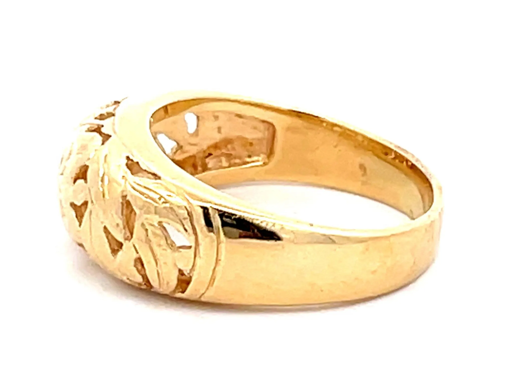 Mings Chrysanthemum Cutout Band Ring in 14k Yellow Gold