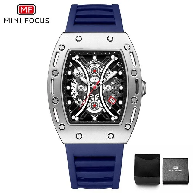 MINI FOCUS Cone Fashion Quartz Watches Boxed Men Watches Luxury Business Design Quartz Sports Silicone Waterproof Watch