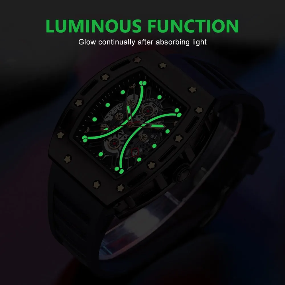 MINI FOCUS Cone Fashion Quartz Watches Boxed Men Watches Luxury Business Design Quartz Sports Silicone Waterproof Watch