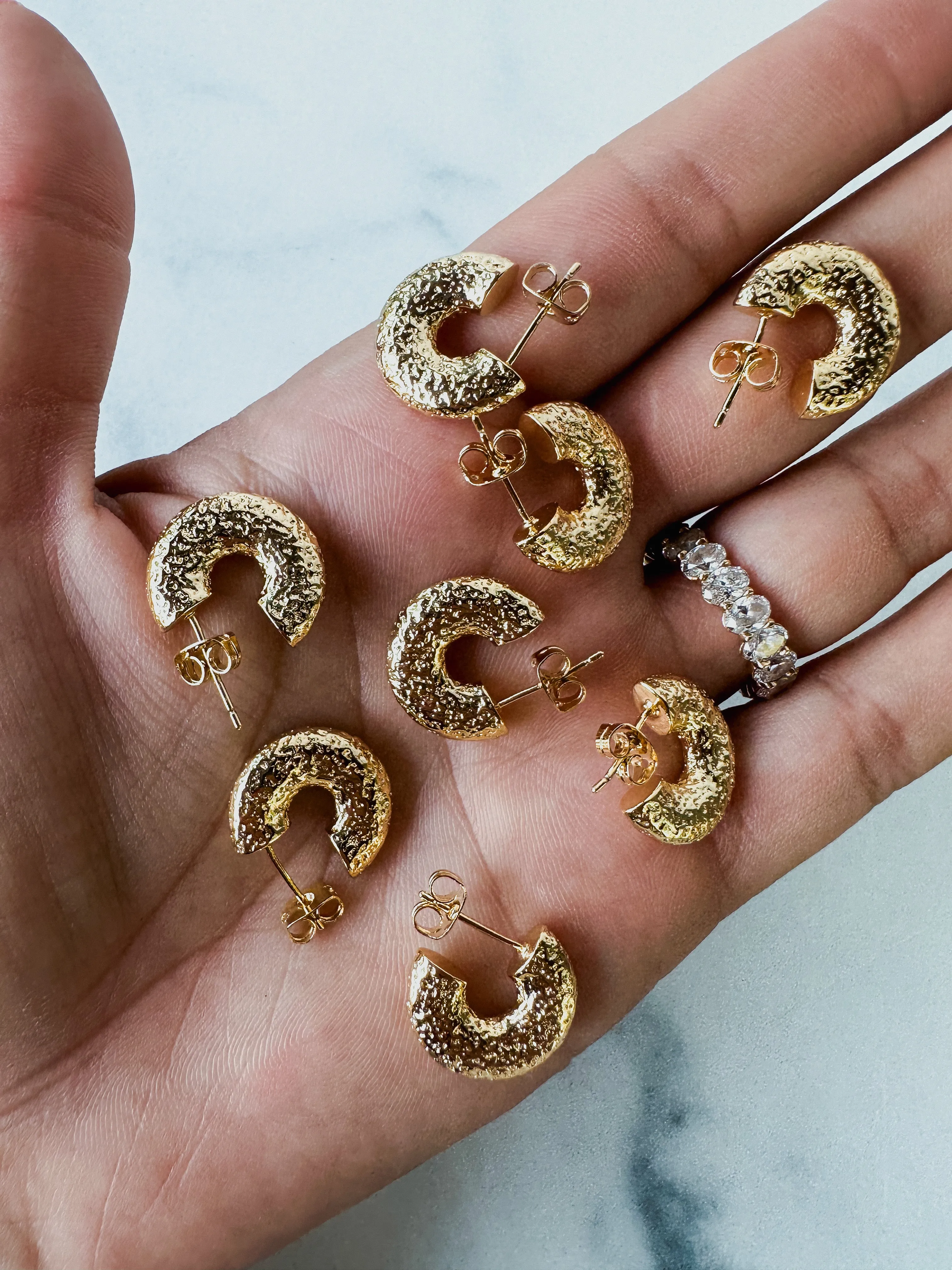 Mini Hammered Earrings