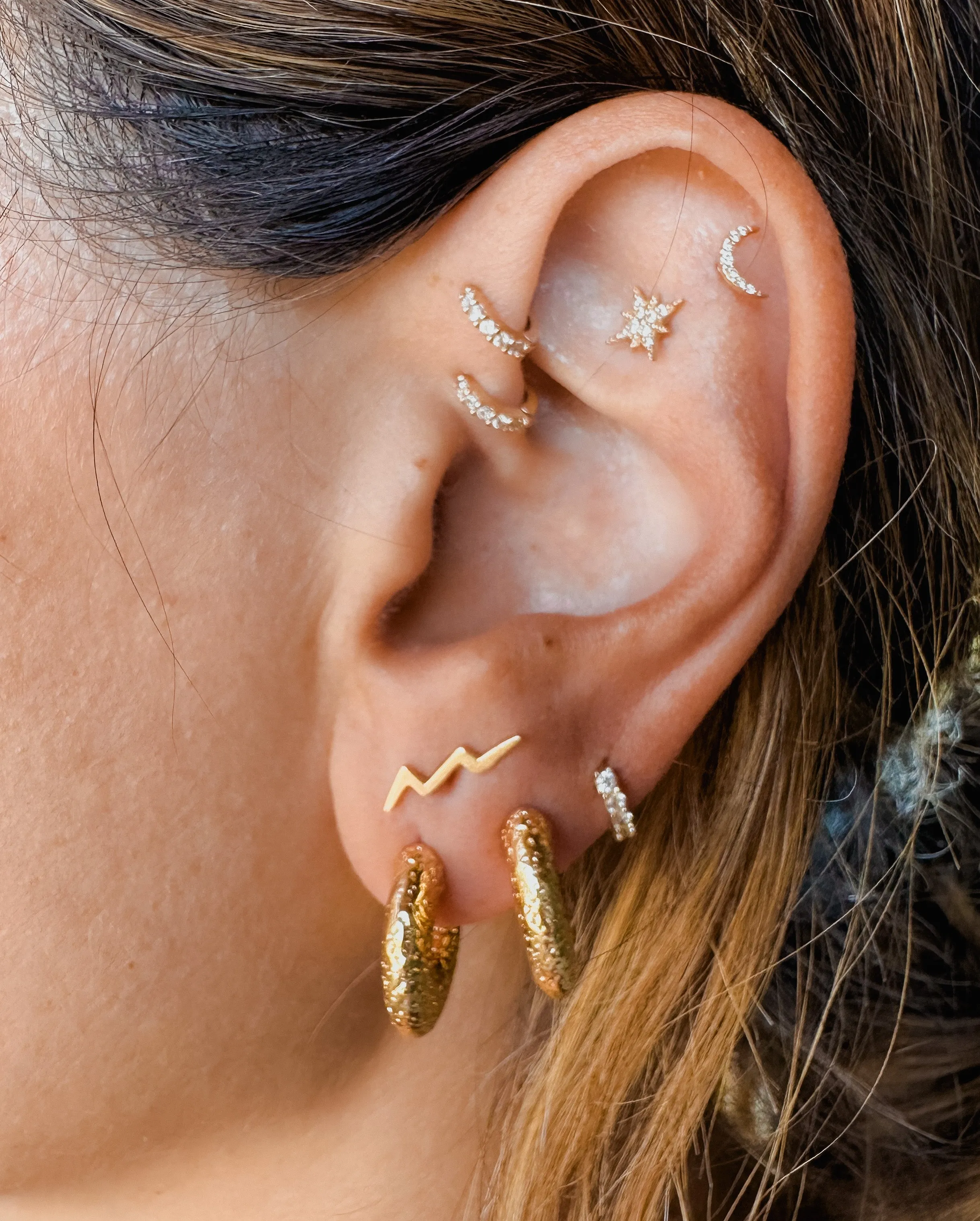 Mini Hammered Earrings