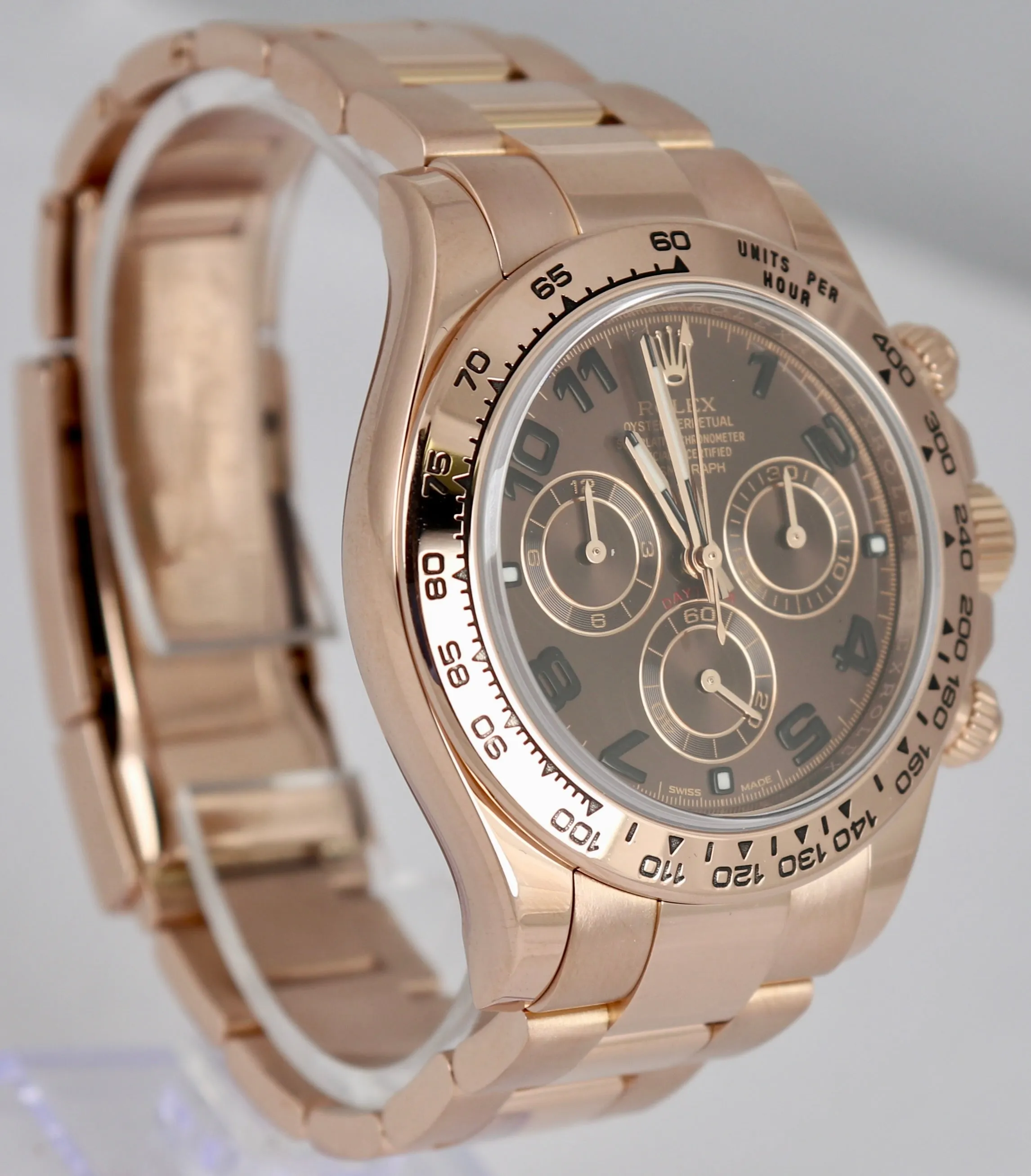MINT 2017 Rolex Daytona Cosmograph Chocolate Arabic 40mm 18K Everose Gold 116505