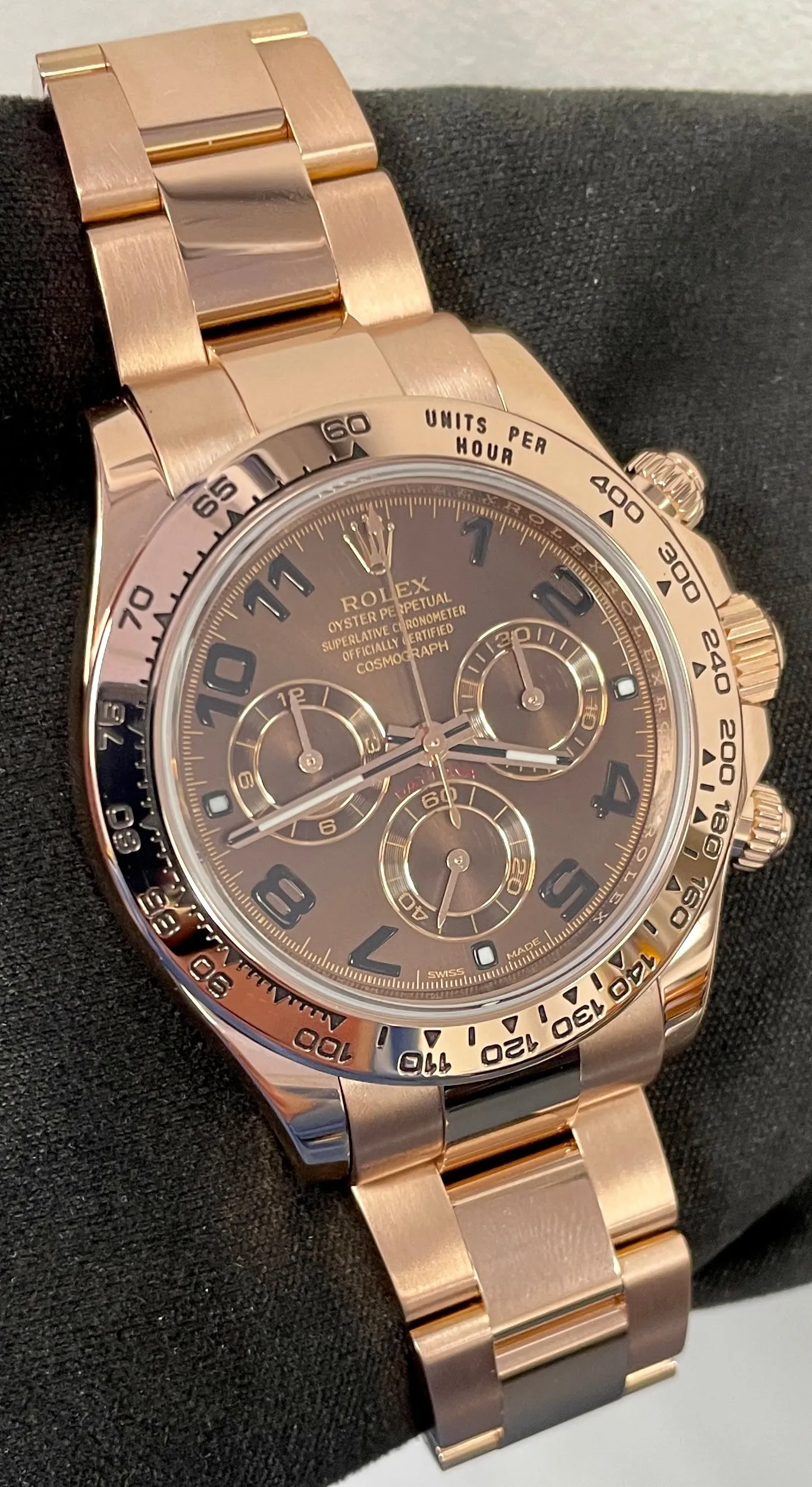 MINT 2017 Rolex Daytona Cosmograph Chocolate Arabic 40mm 18K Everose Gold 116505