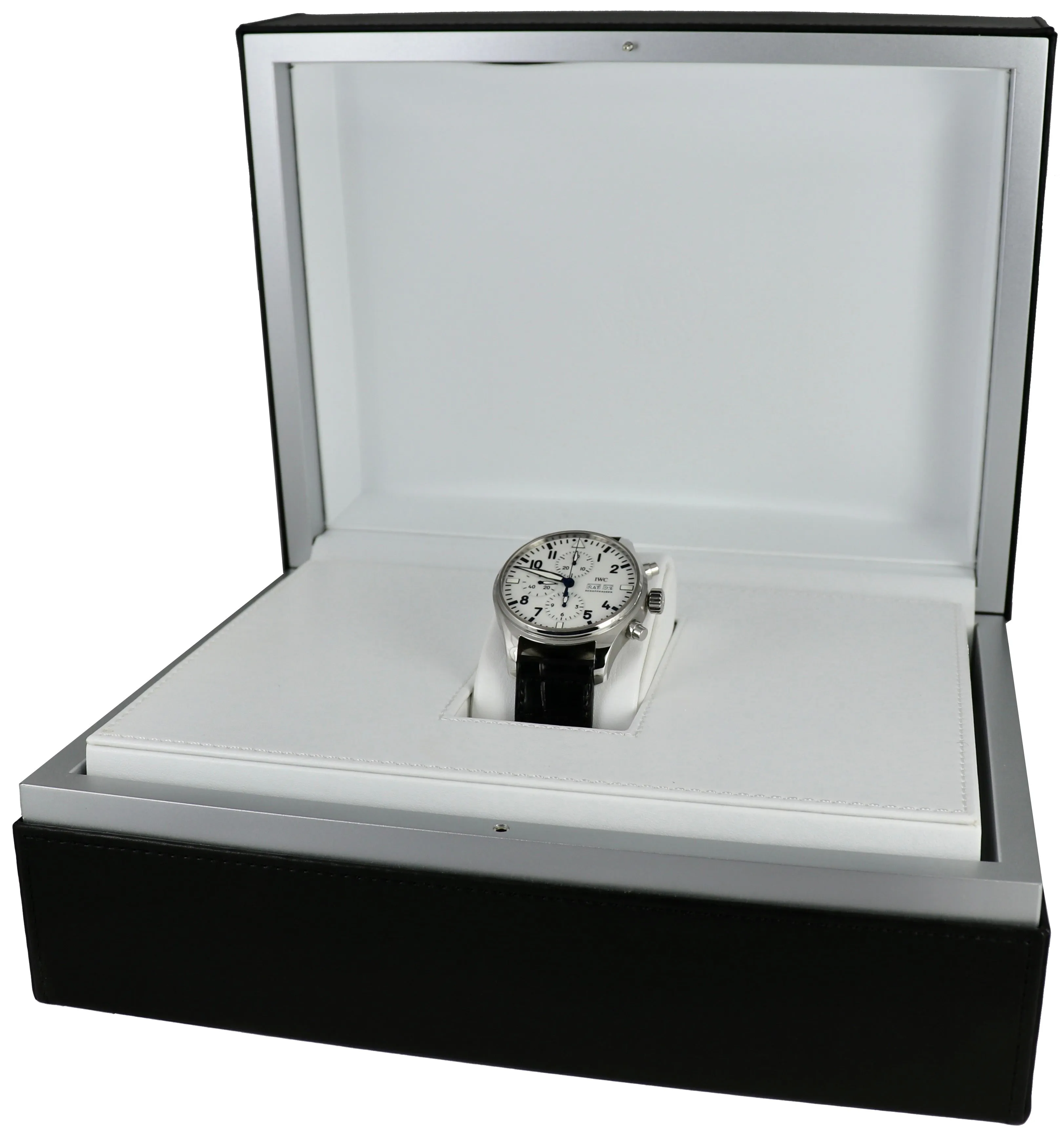 MINT 2018 IWC Pilot's Watch Chronograph White 150 Years 43mm Watch IW377725 B P