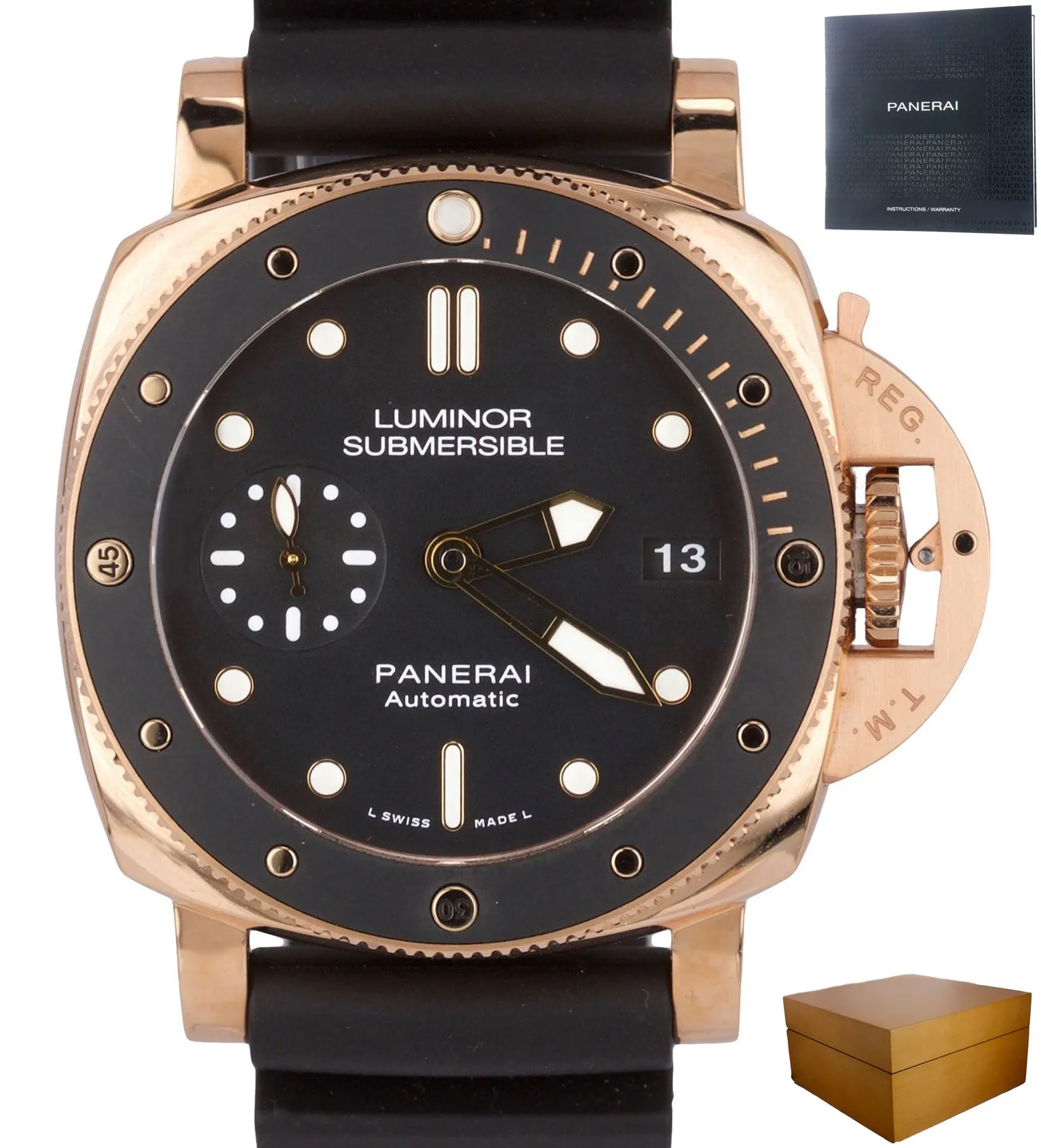 MINT 2019 Panerai Luminor 1950 Submersible 18K Rose Gold 42mm PAM 684 PAM00684