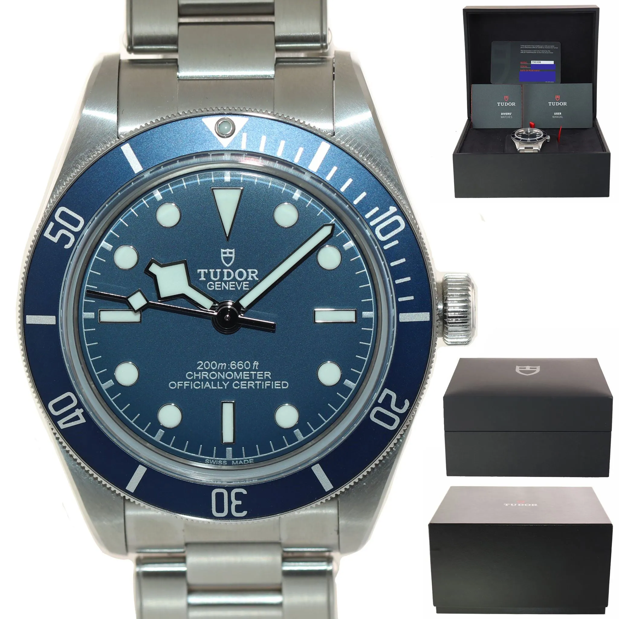 MINT 2020 Tudor Black Bay Fifty Eight 58 BLUE Stainless Steel 39mm Watch 79030B