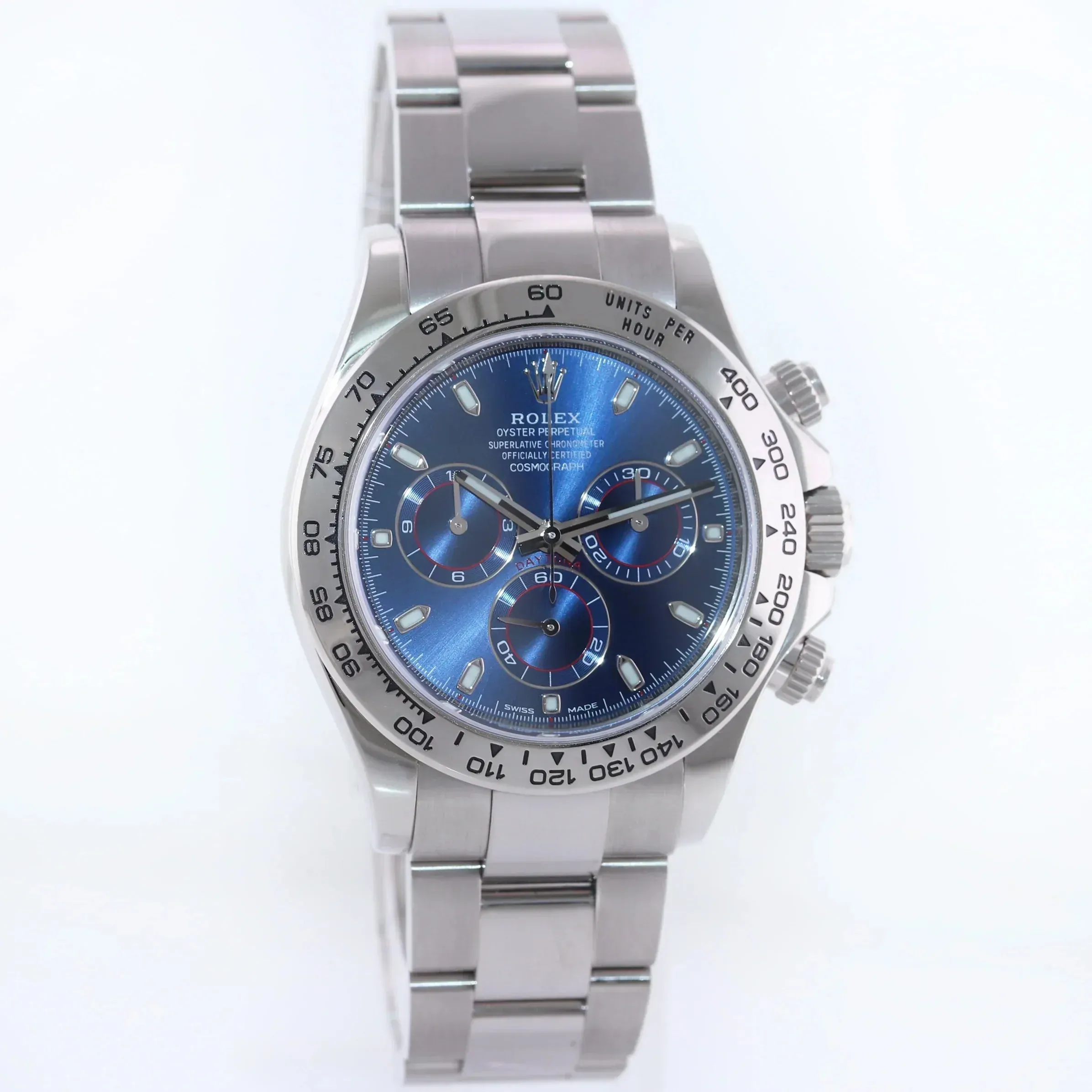 MINT 2022 Rolex Daytona Blue Dial Cosmograph Chrono 116509 White Gold Watch Box