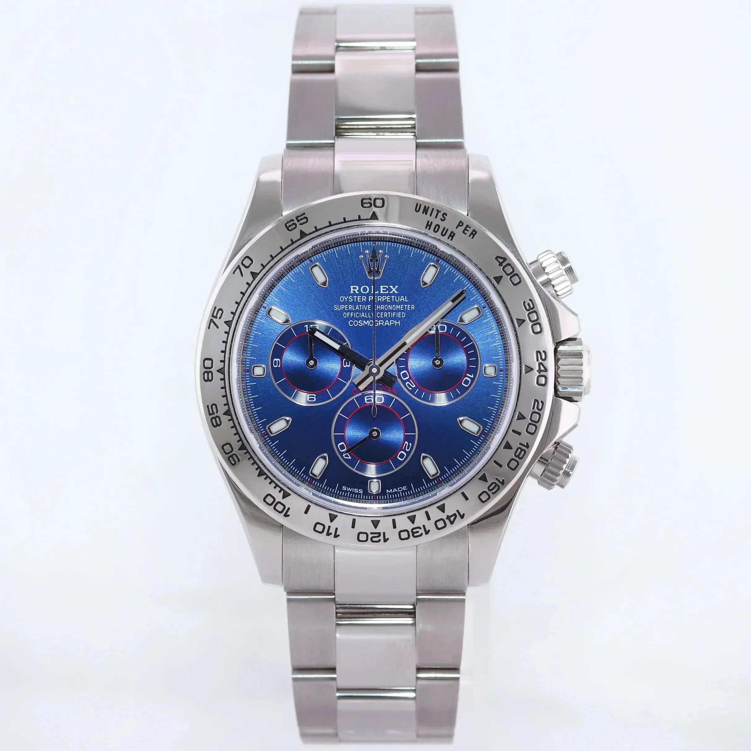 MINT 2022 Rolex Daytona Blue Dial Cosmograph Chrono 116509 White Gold Watch Box
