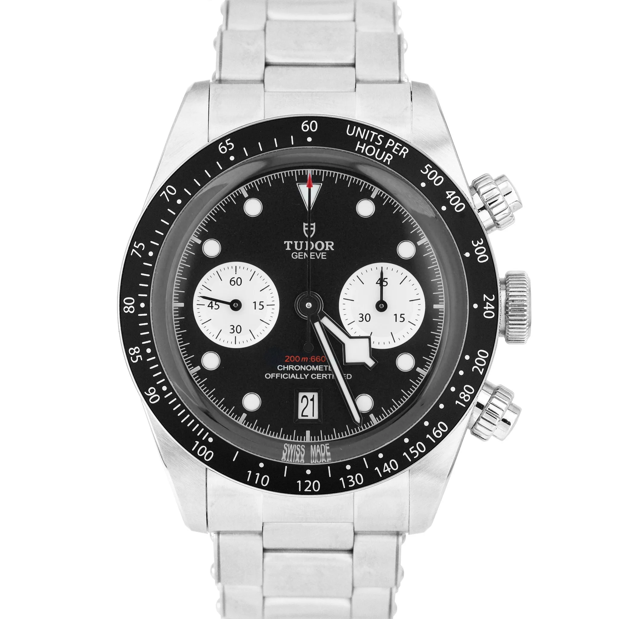 MINT APRIL 2021 Tudor Black Bay Chrono 41mm Stainless Steel Watch 79360 FULL SET