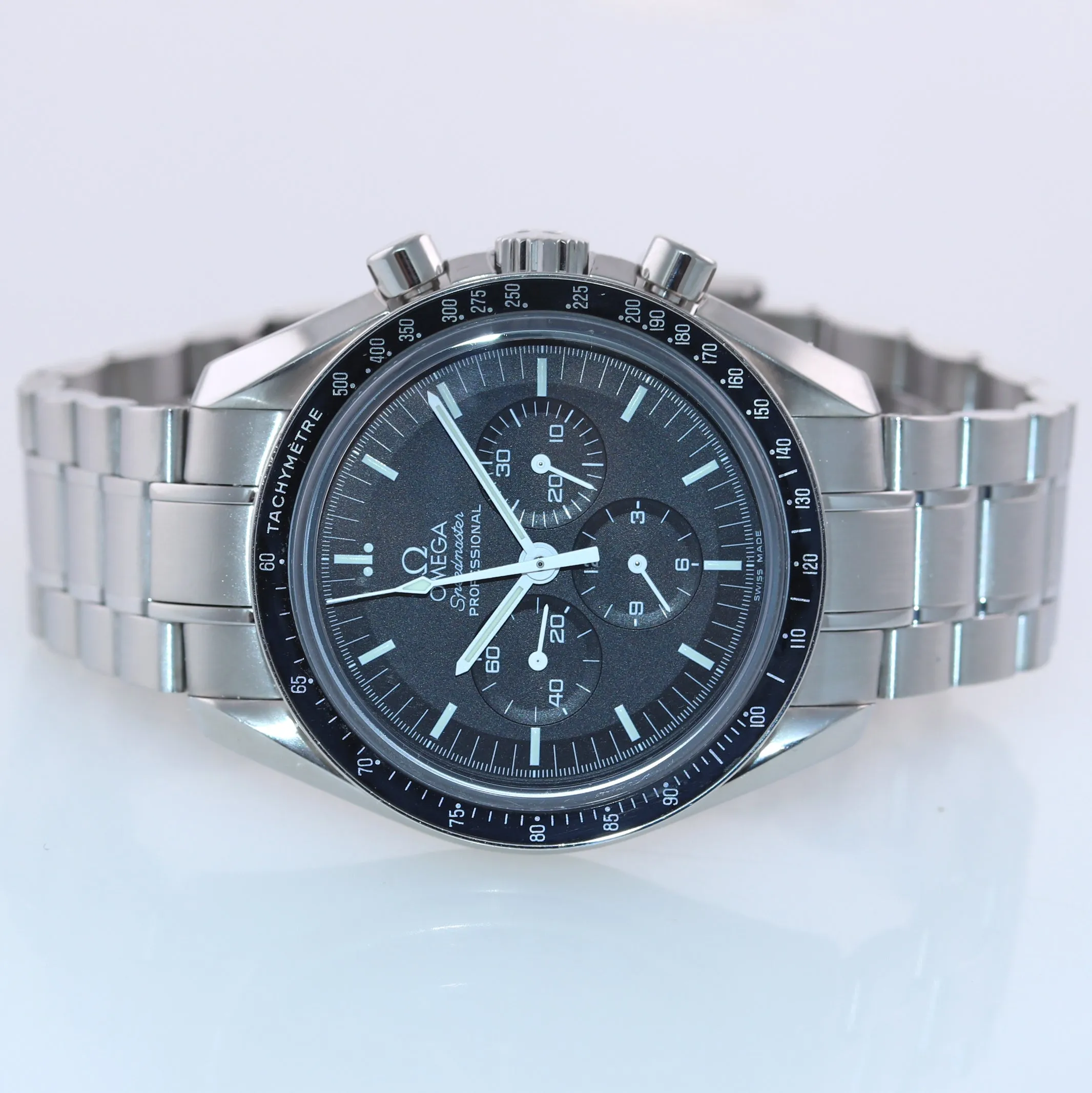 MINT PAPERS Omega Speedmaster Steel Chronograph Moon Sapphire Watch 3573.50.00