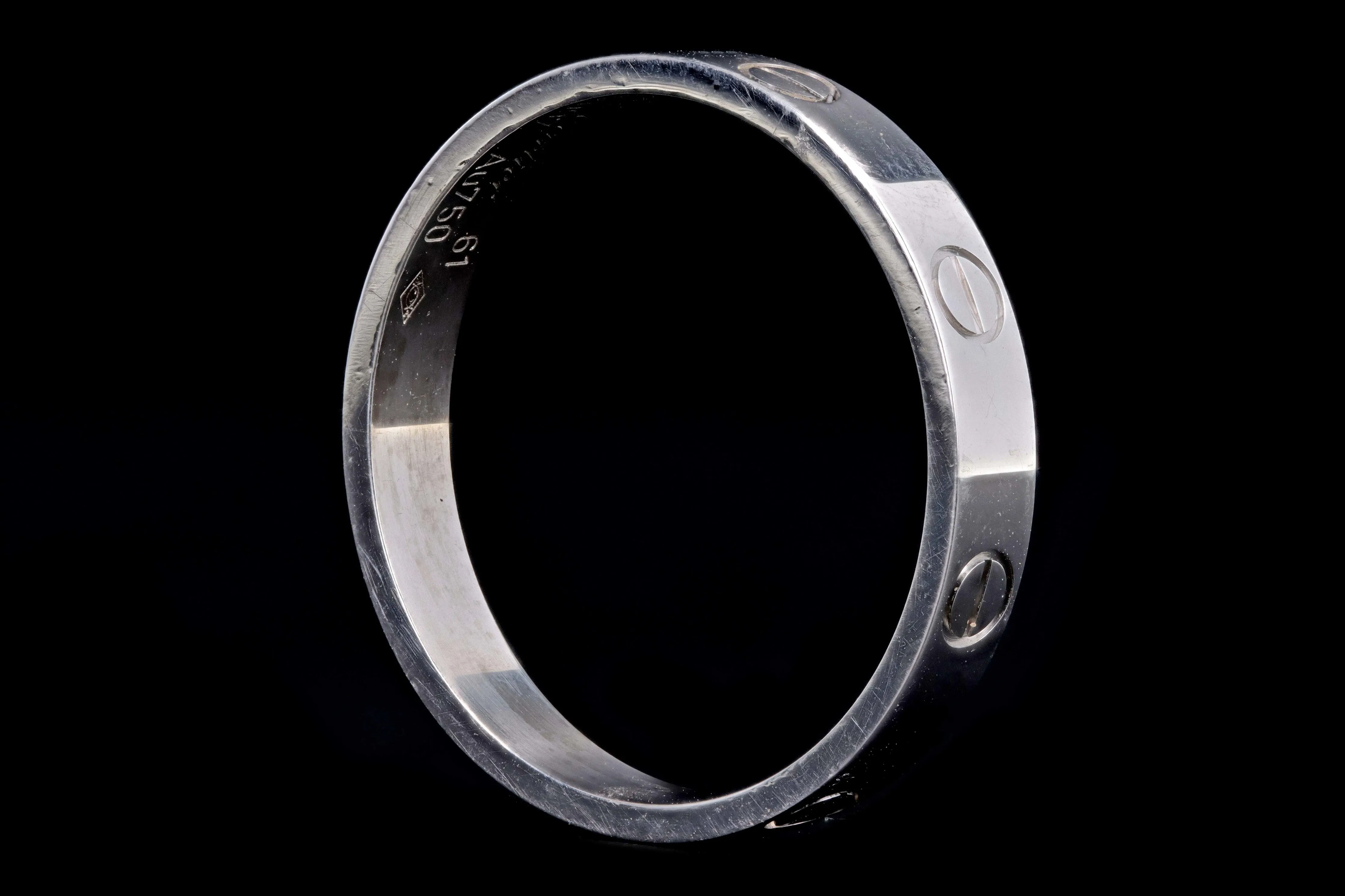 Modern 18K White Gold Cartier Love Ring Size 61