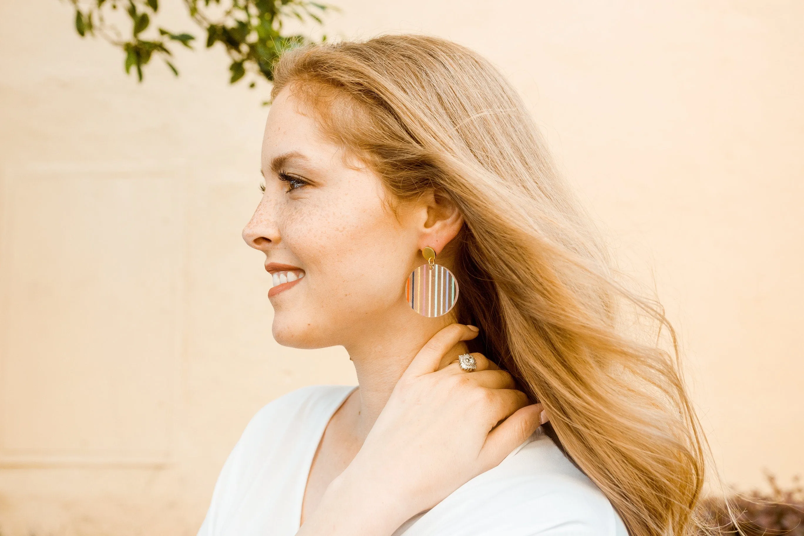 Modern  acrylic stripe statement earrings, gift for her, clear earrings, colorful earrings, geometric earrings, lucite earrings,