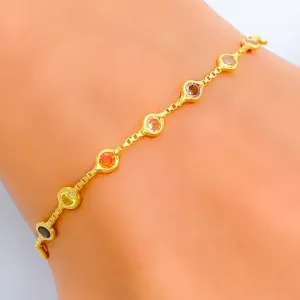 Modern Glamorous 22k Gold CZ Bracelet