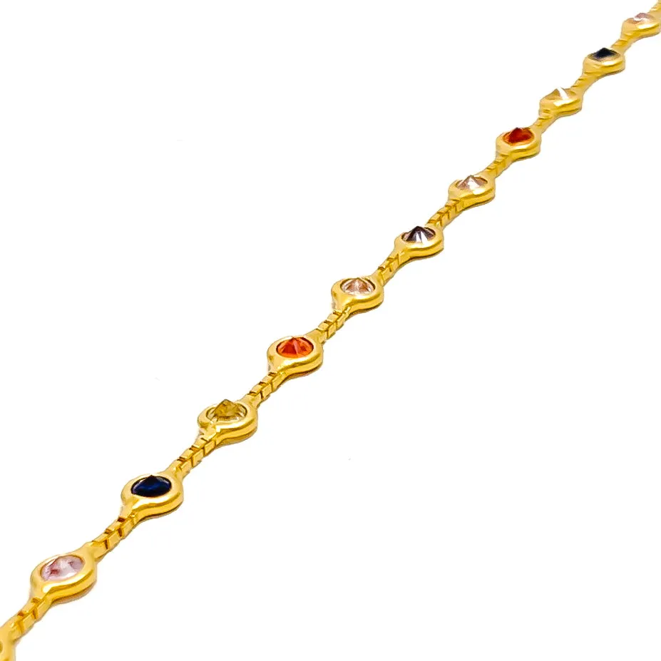 Modern Glamorous 22k Gold CZ Bracelet