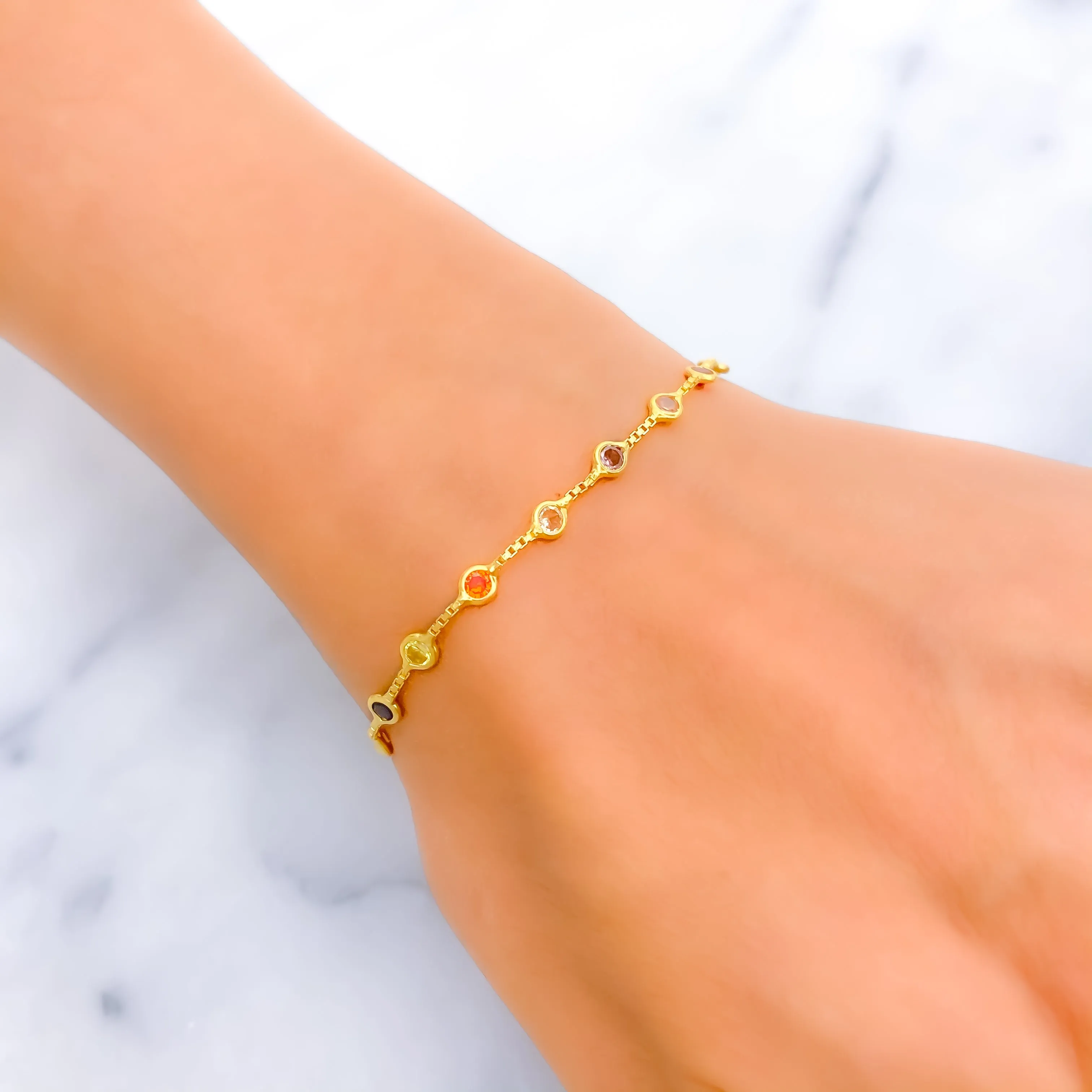 Modern Glamorous 22k Gold CZ Bracelet