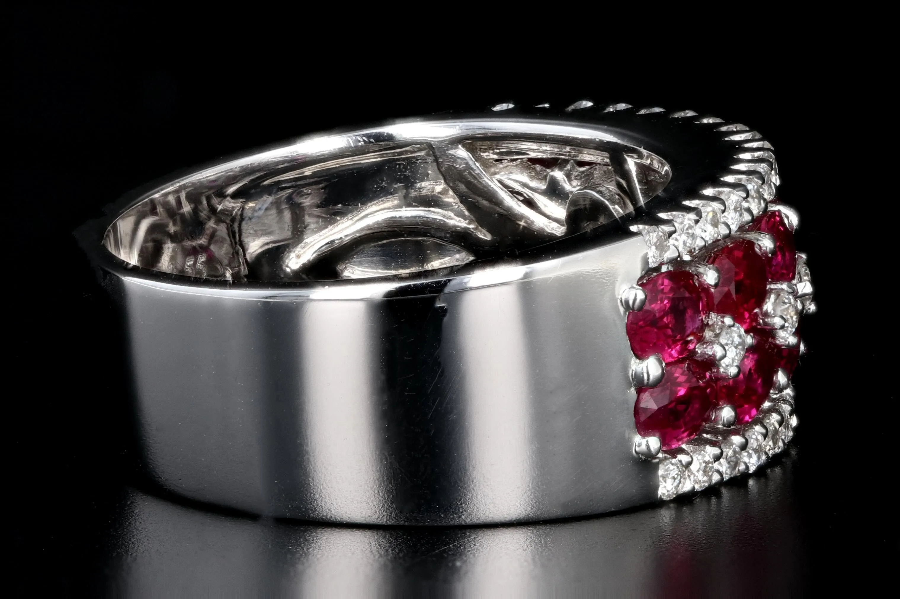 Modern Gregg Ruth 18K White Gold 2.99 CTW Ruby and Diamond Ring