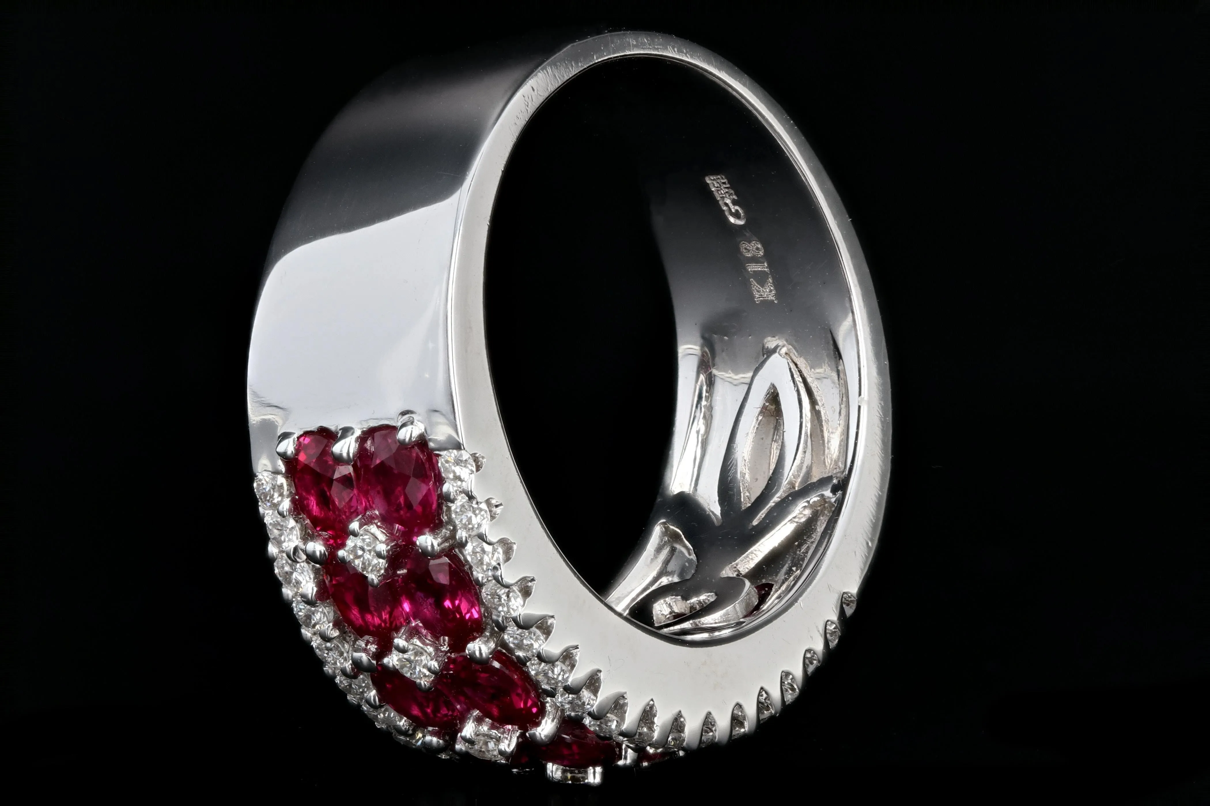Modern Gregg Ruth 18K White Gold 2.99 CTW Ruby and Diamond Ring