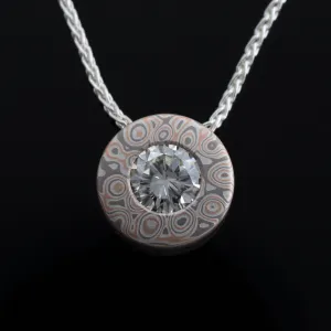 Mokume Gane Slide Pendant Droplet Pattern Embers Palette