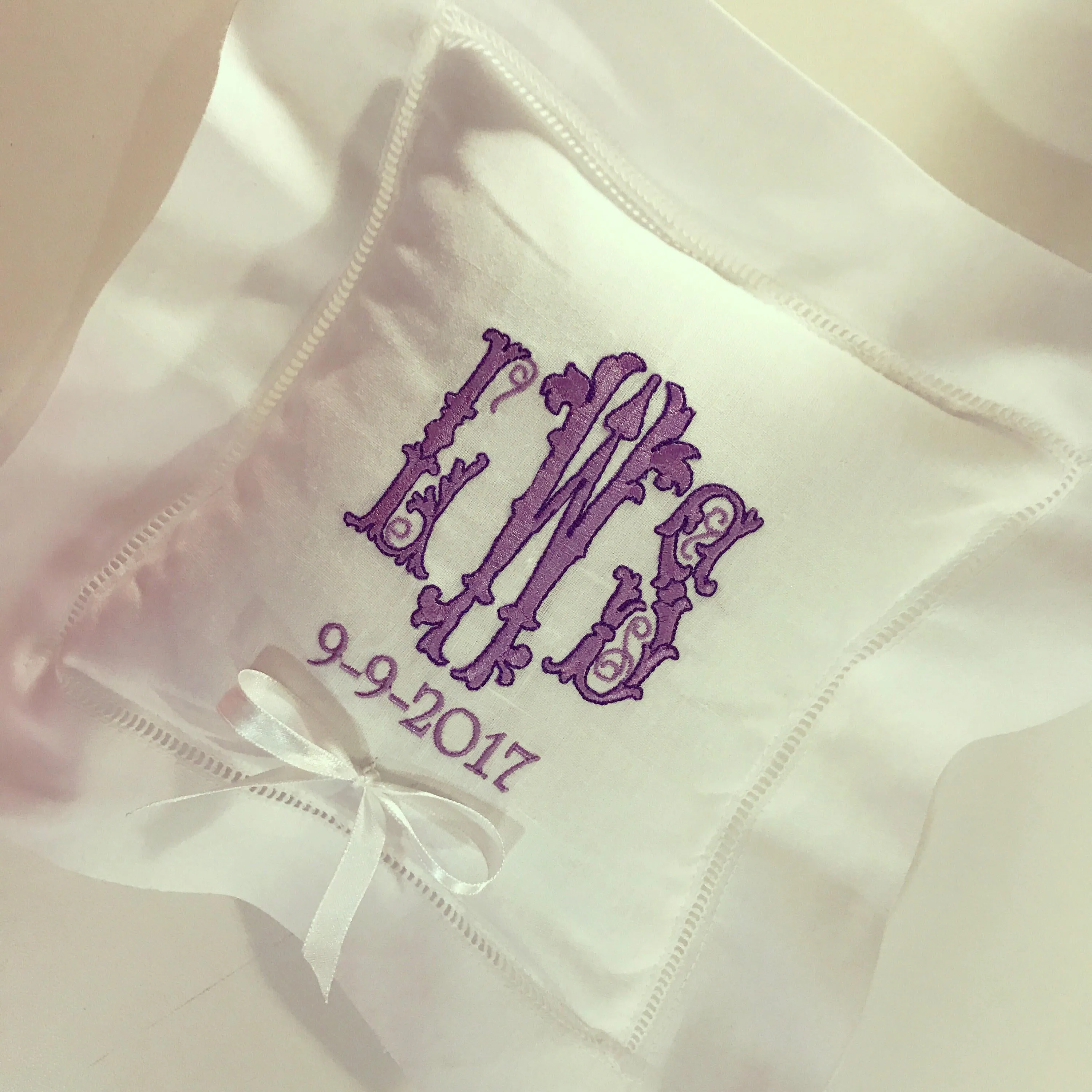 Monogrammed Ring Bearer Pillow
