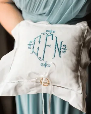 Monogrammed Ring Bearer Pillow