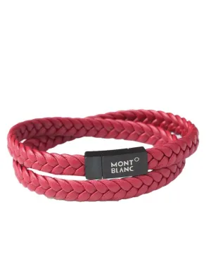 Mont Blanc Black head 2 Pack pink  plaited leather bracelet