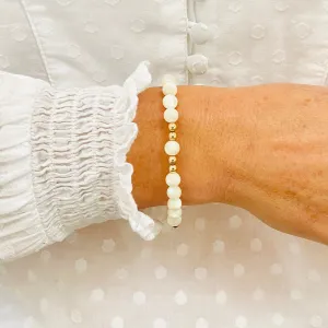 Mother of Pearl Bracelets with Gold Accent | Solo or Stack Set