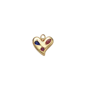 Multi Stone Heart, Diamond Hat, Star, Stone Heart Charm