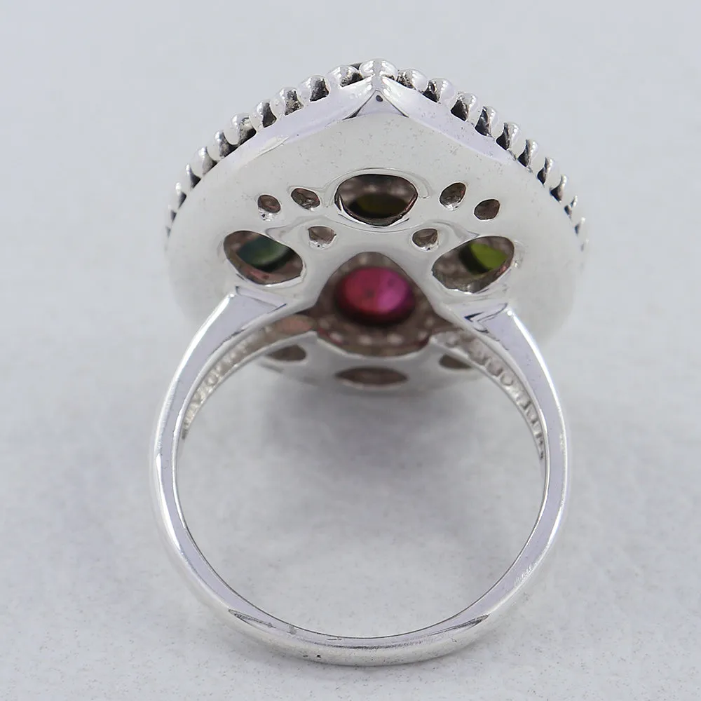 Multi Tourmaline Ring in Sterling Silver