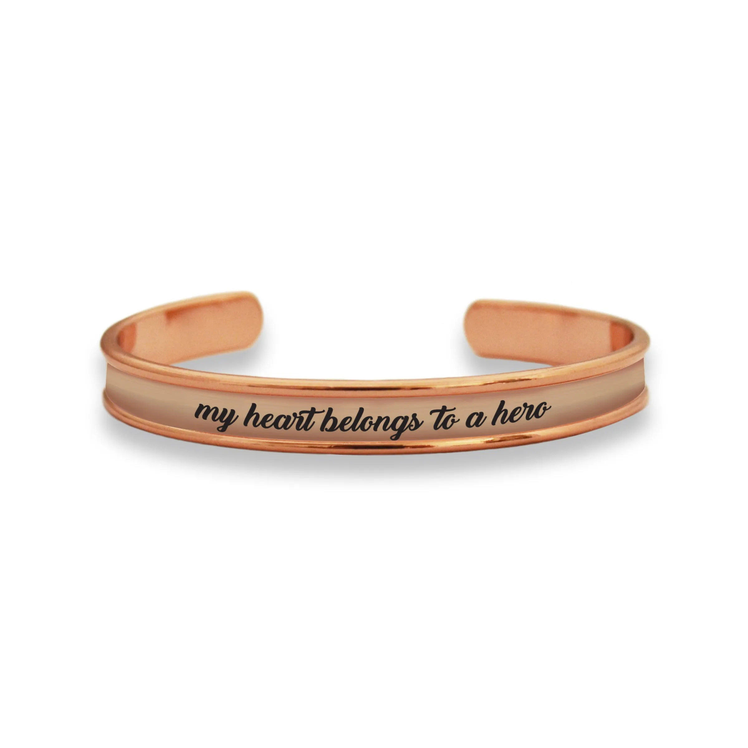 My Heart Belongs To A Hero Cuff Bracelet