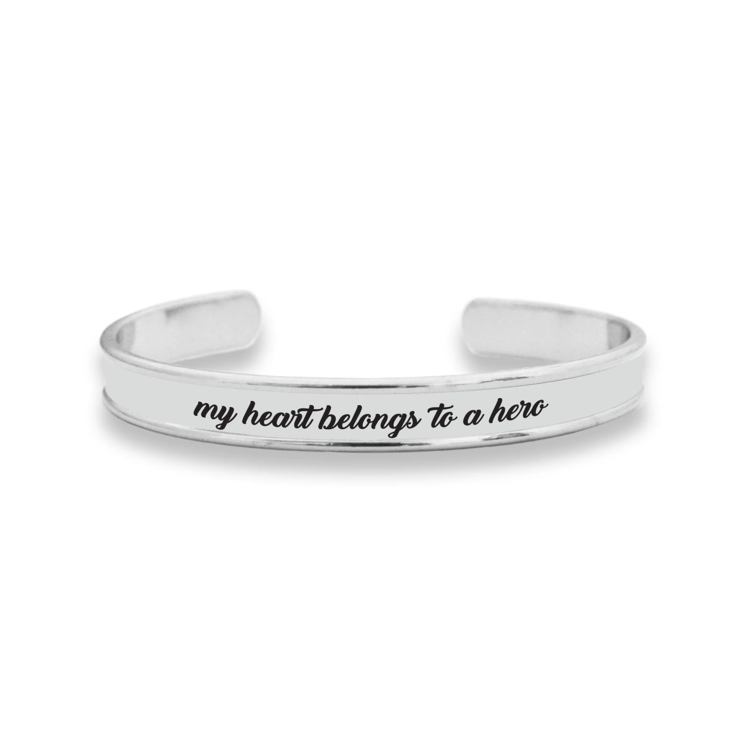 My Heart Belongs To A Hero Cuff Bracelet