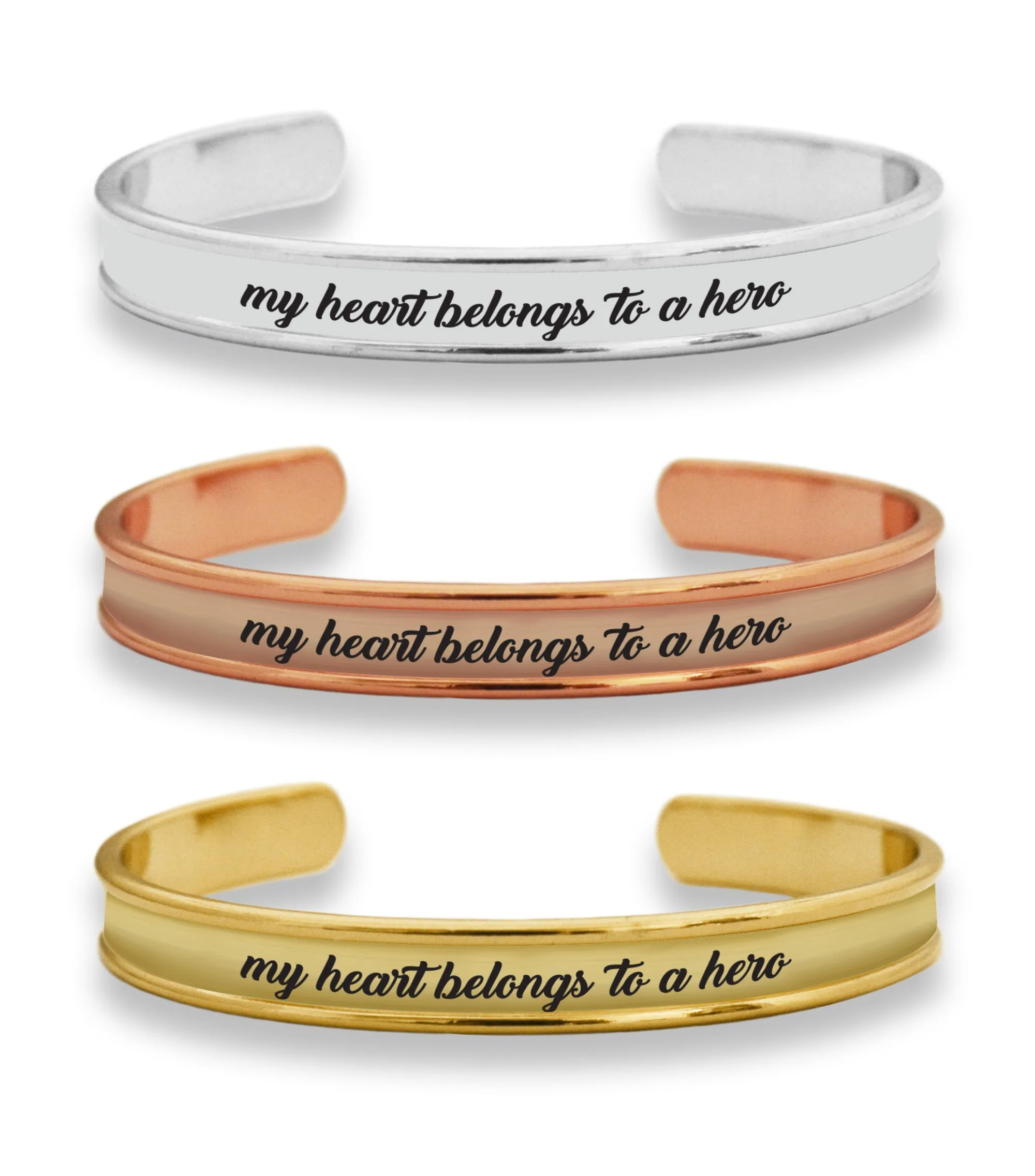 My Heart Belongs To A Hero Cuff Bracelet