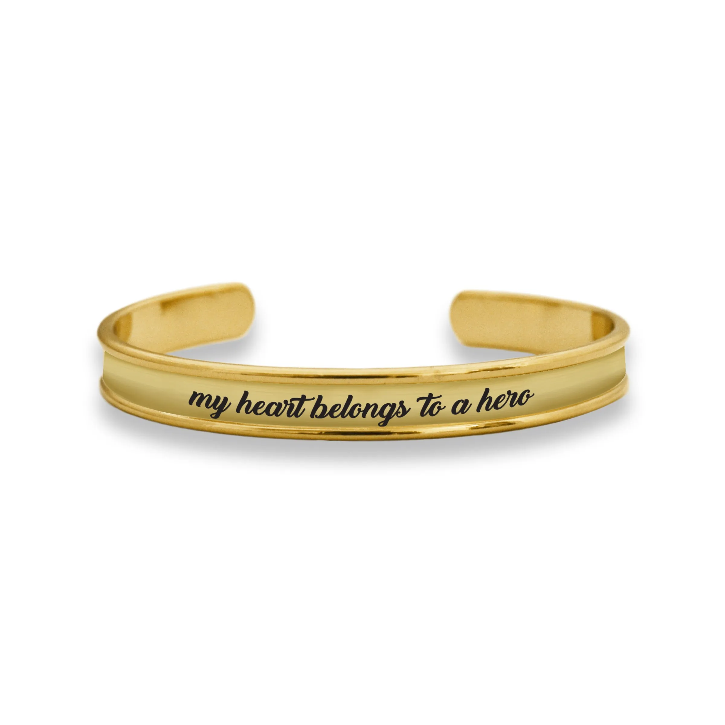 My Heart Belongs To A Hero Cuff Bracelet