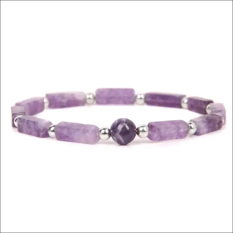 Natural amethyst weight loss bracelet set - body-purify healing stone jewelry for men and women