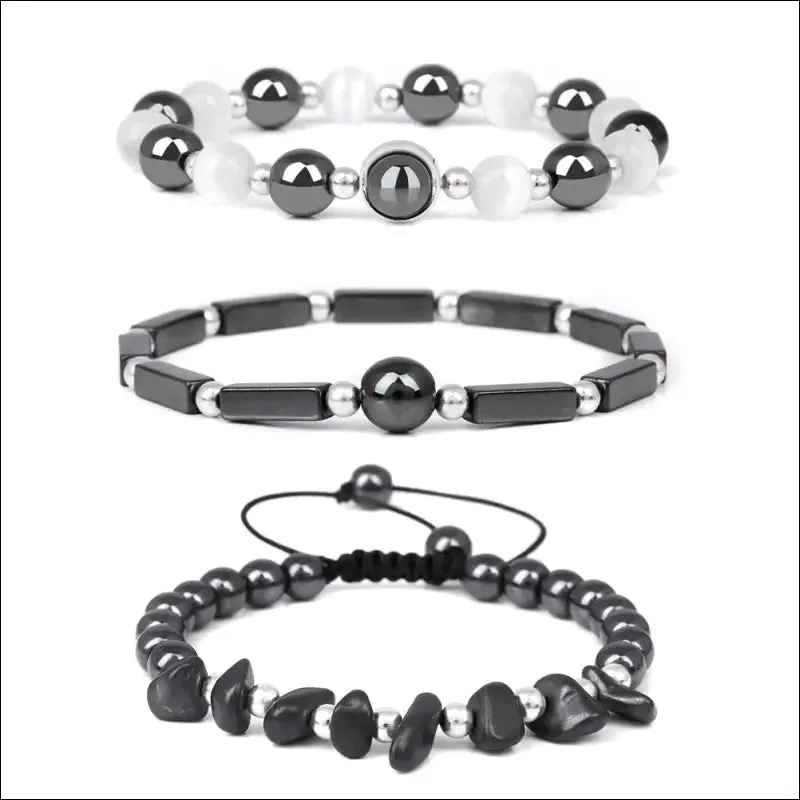Natural amethyst weight loss bracelet set - body-purify healing stone jewelry for men and women