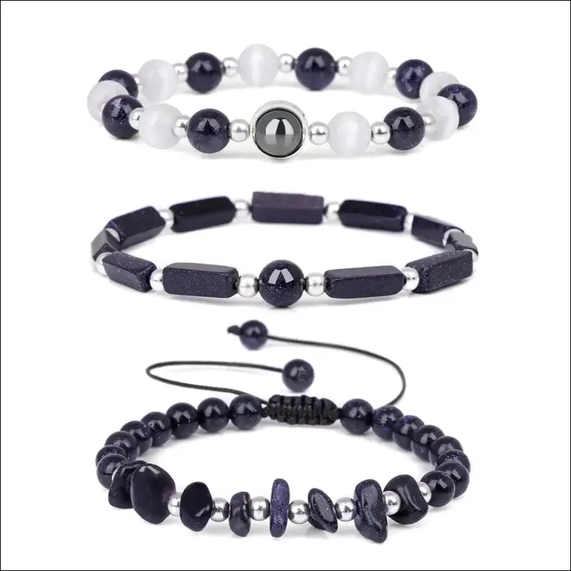 Natural amethyst weight loss bracelet set - body-purify healing stone jewelry for men and women