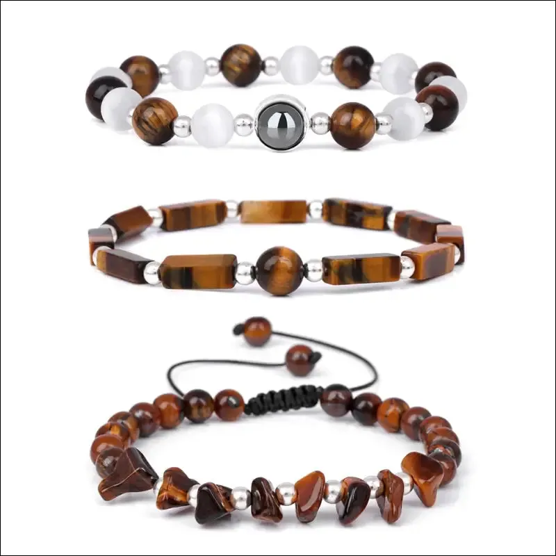Natural amethyst weight loss bracelet set - body-purify healing stone jewelry for men and women