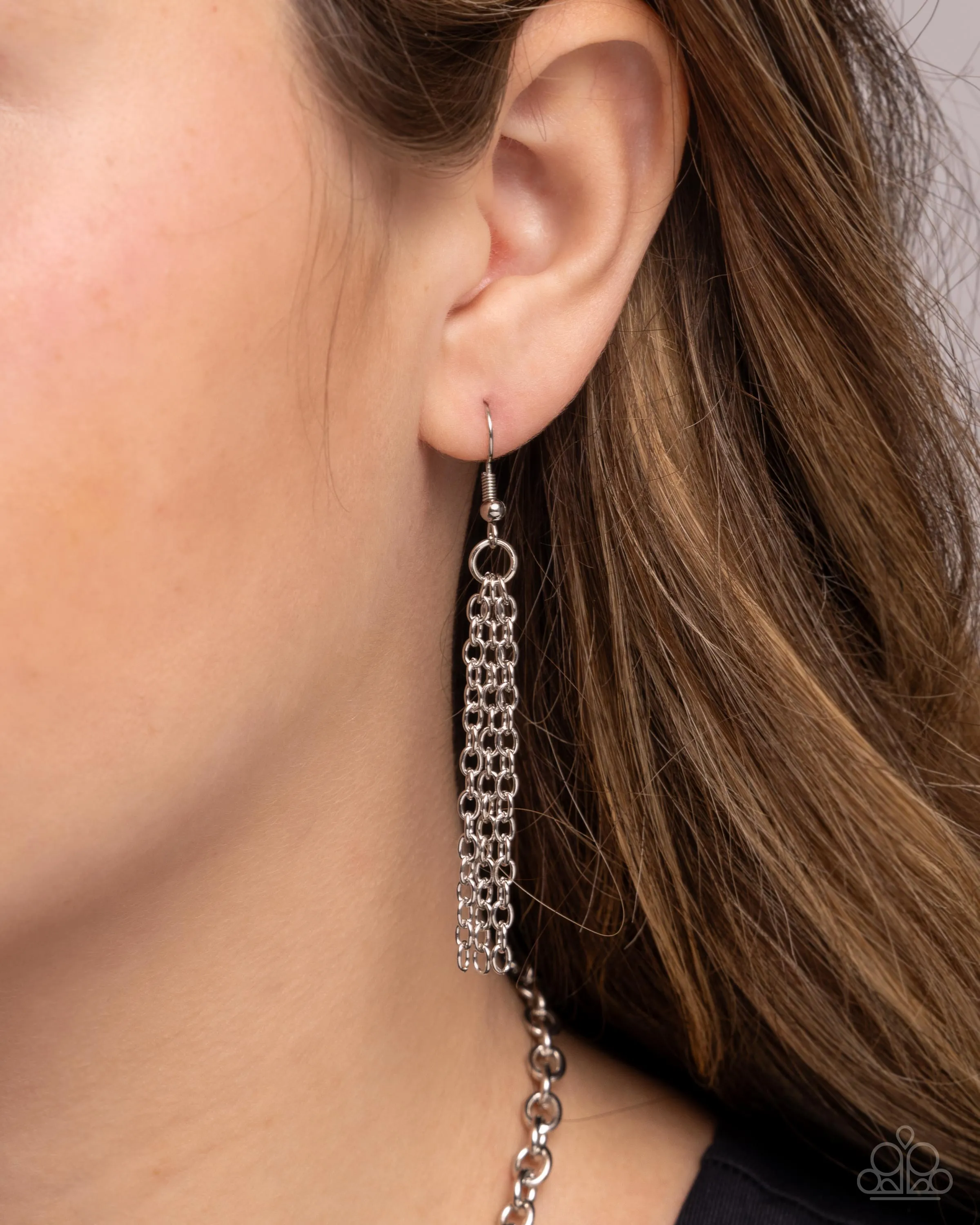 Natural Philosophy - Silver - Textured Shape Paparazzi Short Necklace