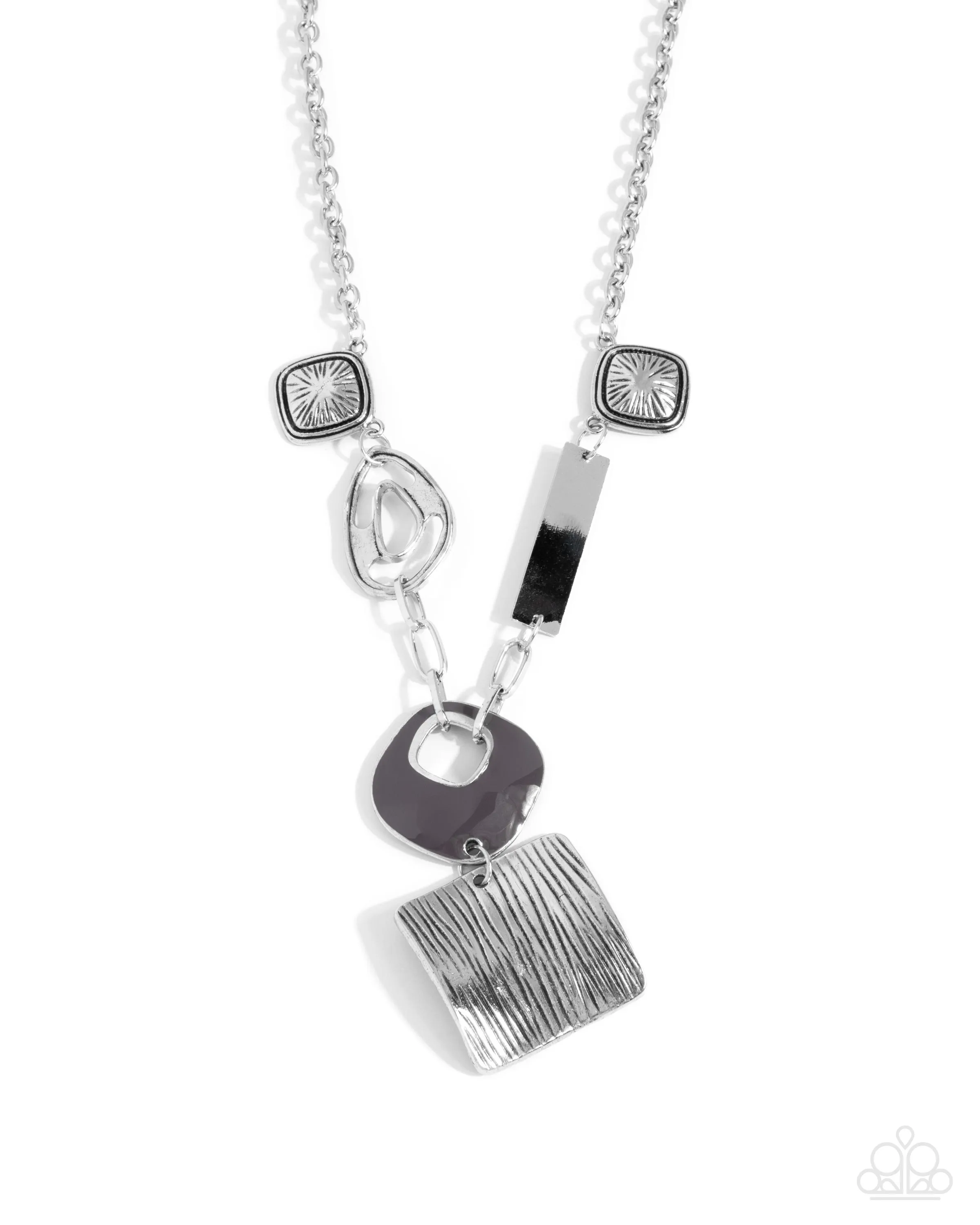 Natural Philosophy - Silver - Textured Shape Paparazzi Short Necklace