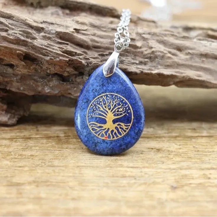 Natural Stone Jewels®  - Healing crystal tree of life necklaces natural stone for man and women
