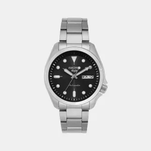 New 5 Sports Men Automatic Black Dial Analog Stainless Steel Watch SRPE55K1