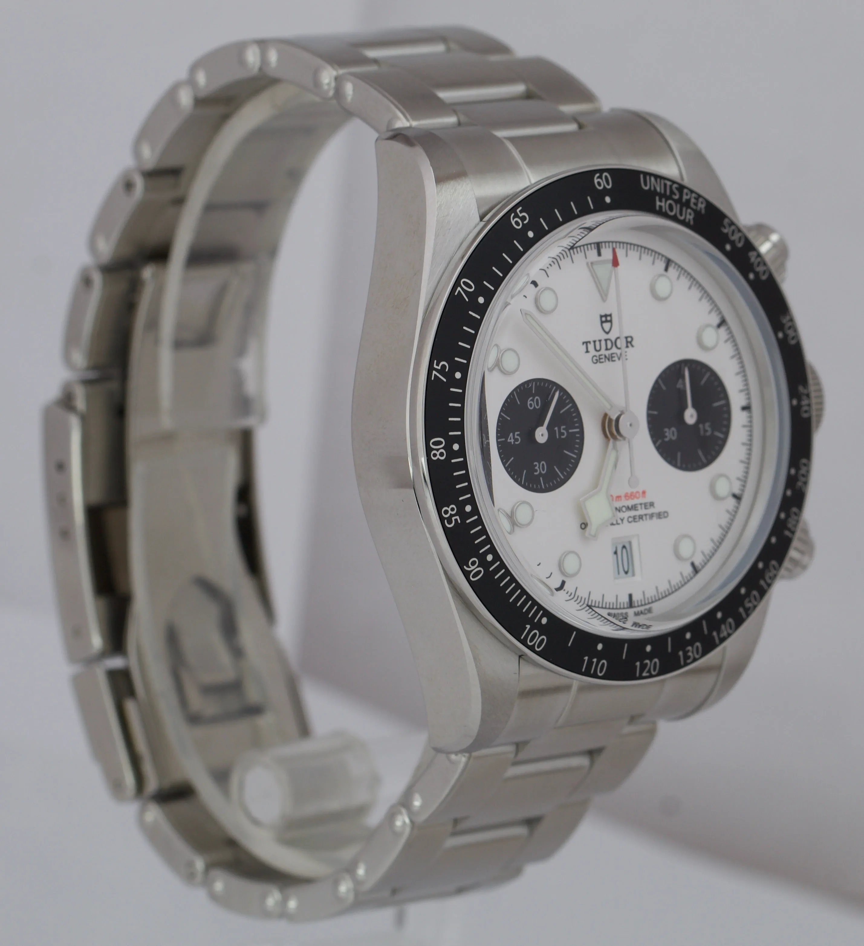 NEW AUGUST 2021 Tudor Black Bay Chrono PANDA 41mm White Steel Watch 79360 B P