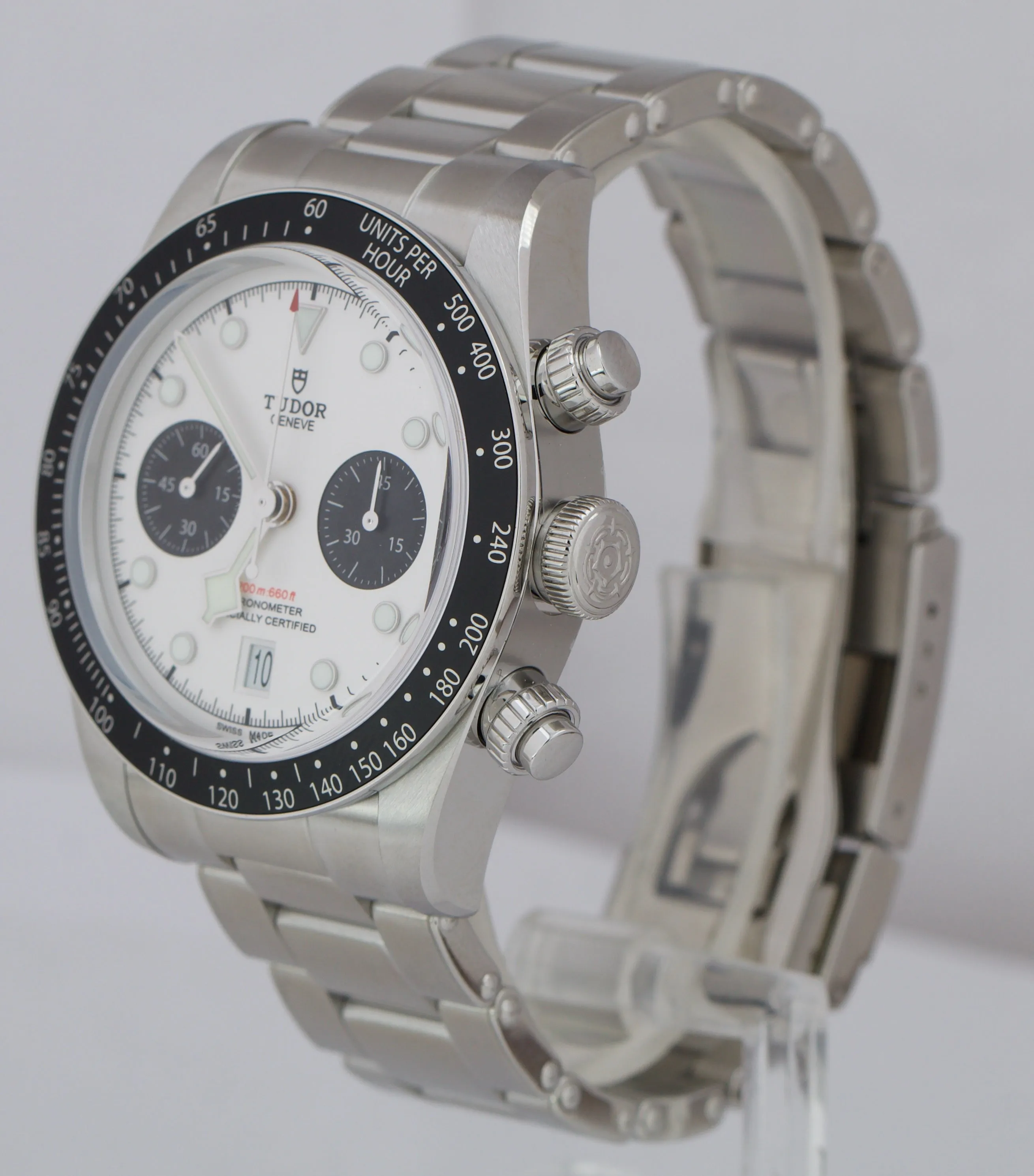 NEW AUGUST 2021 Tudor Black Bay Chrono PANDA 41mm White Steel Watch 79360 B P