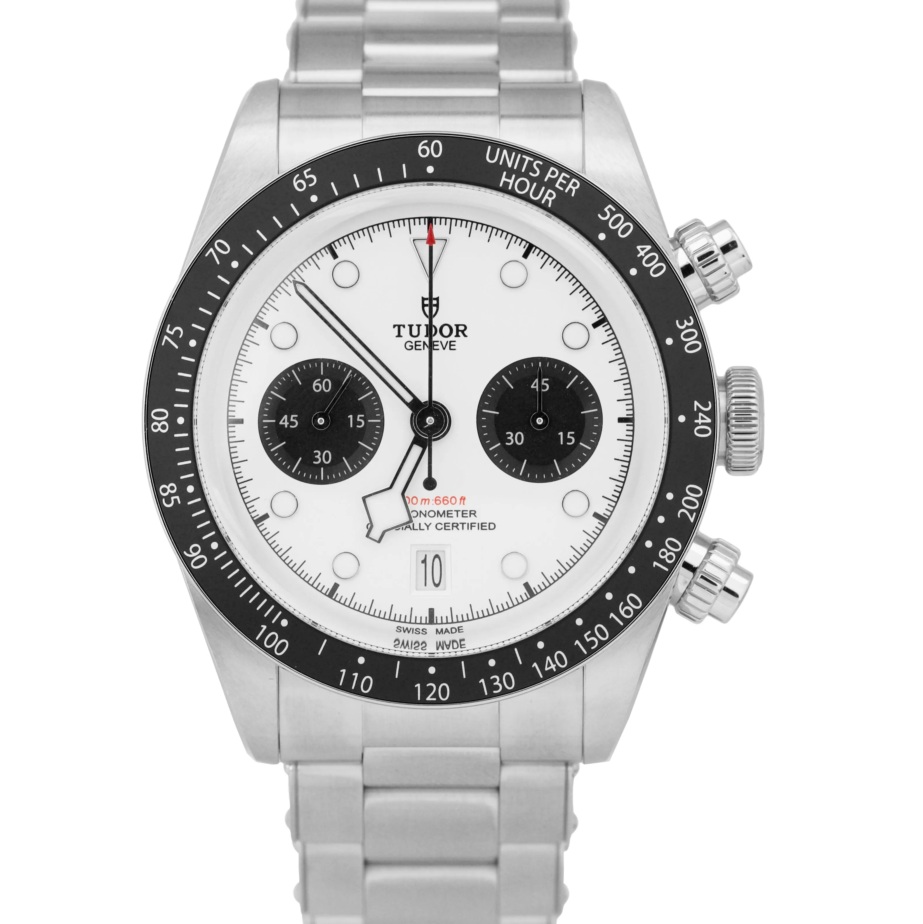 NEW AUGUST 2021 Tudor Black Bay Chrono PANDA 41mm White Steel Watch 79360 B P