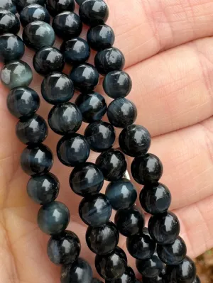 NEW! Dark Blue Night Bead Bracelet | 6mm | Gemstone | Womens