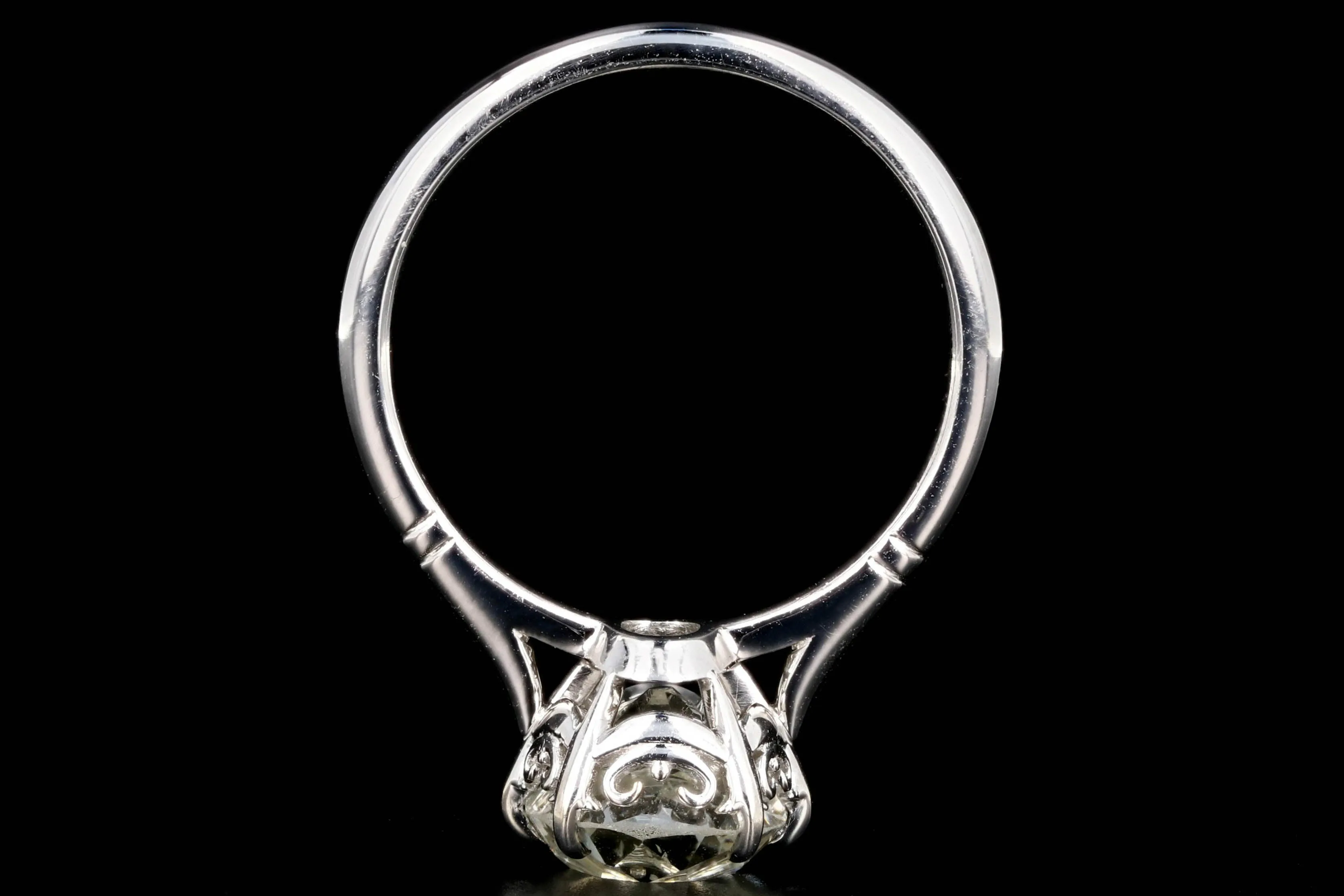 New Platinum 3.14 Carat Old Mine Cut Diamond Engagement Ring
