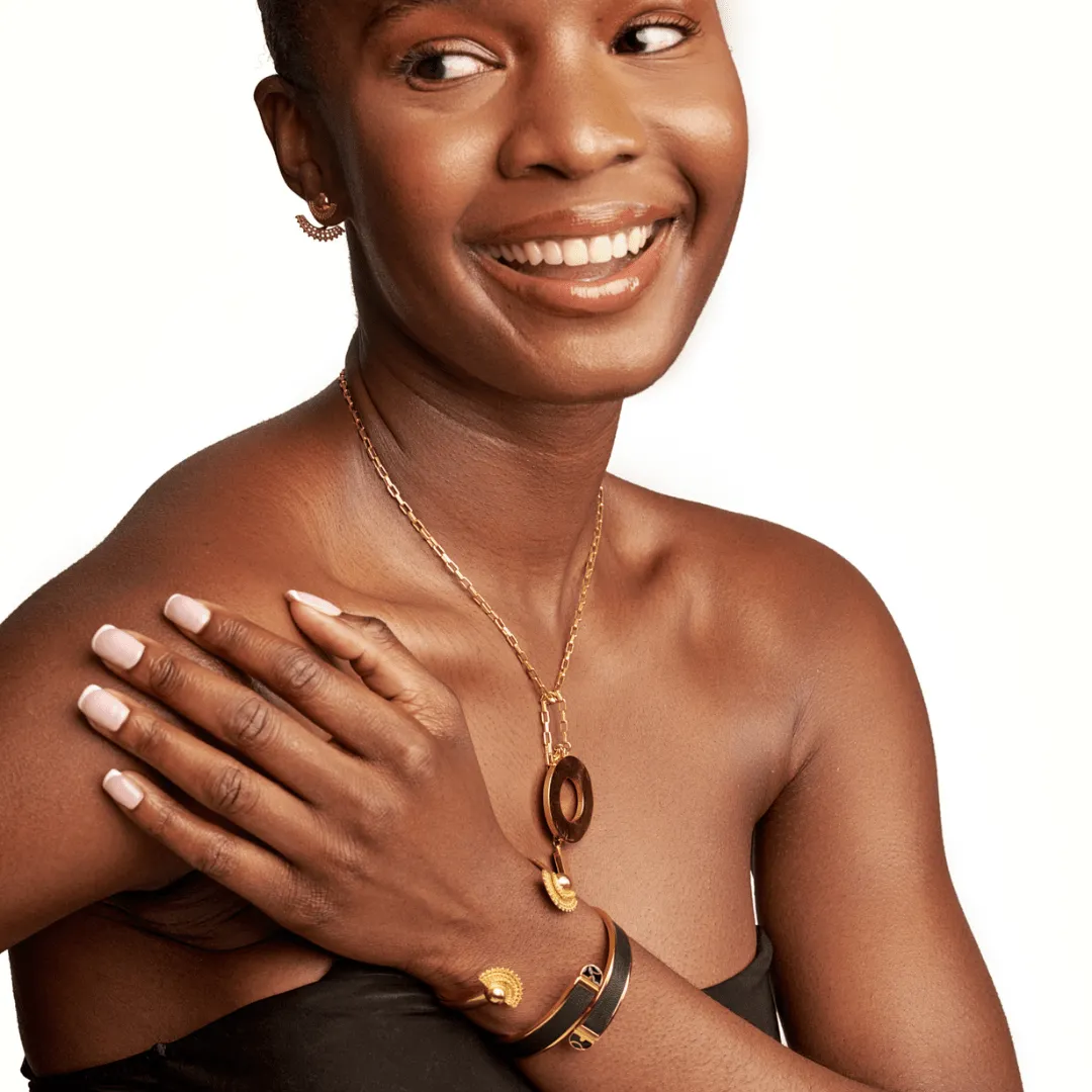 Ngao Bracelet - 14K Gold Plated | Genuine Leather