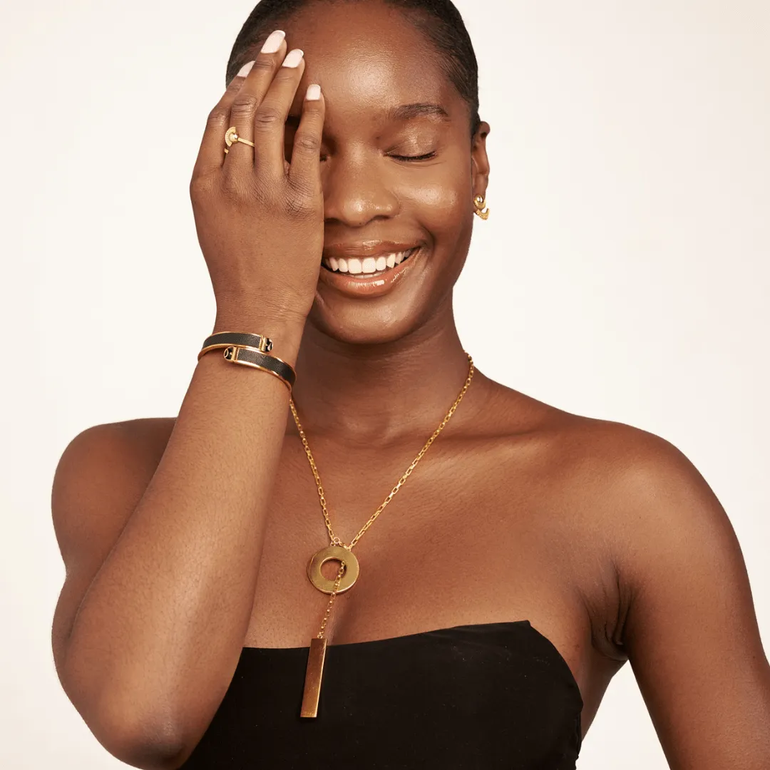 Ngao Bracelet - 14K Gold Plated | Genuine Leather