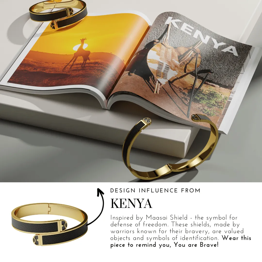 Ngao Bracelet - 14K Gold Plated | Genuine Leather